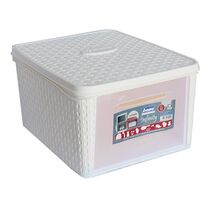 BAMA Italy Storage Box 31x40x22cm Plastic 20lt RATTAN White