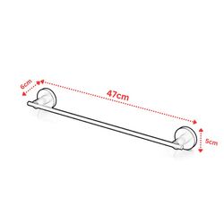 TEKNO-TEL Κρεμάστρα - Ράγα Πετσέτας Μπάνιου 47x6x5cm Αλουμινίου Επιτοίχια με Βίδες Μαύρη Matte