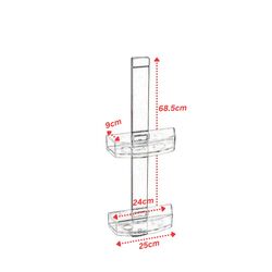 Ραφιέρα Μπάνιου 2όροφη 25x9x68.5cm 0.64kg Αλουμίνιο-Πλαστικό