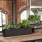 LECHUZA Balconera Stone 100 Planter 100x19x19cm Self Watering with Planting Container Graphite Black Germany