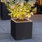 LECHUZA Canto Stone Led Low 30 Floor Pot 30x30x30cm Self-watering with Container Dark Grey look Slatestone from Germany