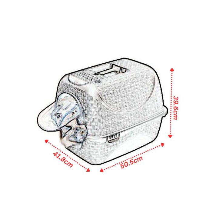 Τουαλέτα Γάτας Κλειστή 41.8x50.5x39.6cm RATTAN με Φίλτρο Ενεργού Άνθρακα Καφέ BAMA Ιταλίας