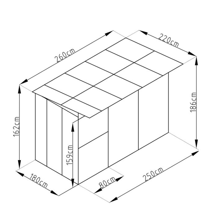 Μεταλλικό Κλουβί-Περίφραξη Σκύλων/Ζώων 260x220x186cm (9'x7.5') 5.76m² Γαλβανιζέ KENNEL B LILYSHED