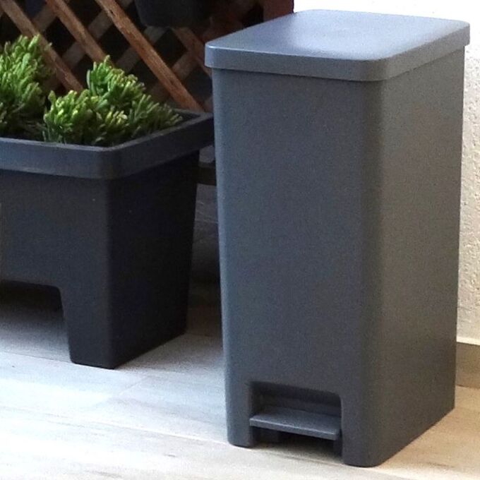 VIOMES Ελλάδας Κάδος Ανακύκλωσης 60lt 32x40x65cm 2.25kg Πλαστικός με Πεντάλ Χακί ECOBIN