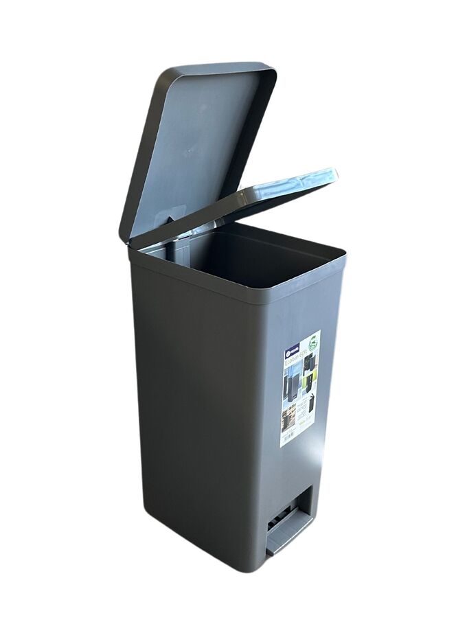 VIOMES Greece Recycling Bin 60L 32x40x65cm 2.25kg Plastic with Pedal Titanium ECOBIN